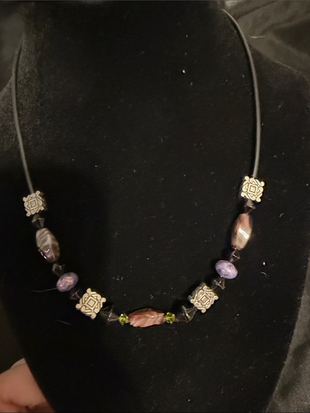 Handcrafted Purple and Brown Beaded Women’s Necklace